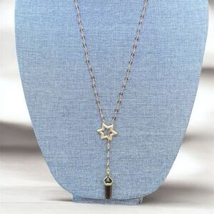 NWOT New Aviva Stanoff Smoky Brown Quartz Crystal Star Pendant Necklace
